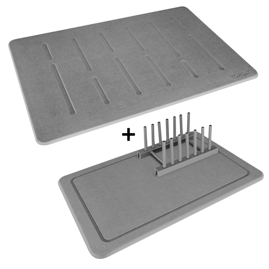 Set DryStep + DryDish – covoraș baie și suport vase din diatomit